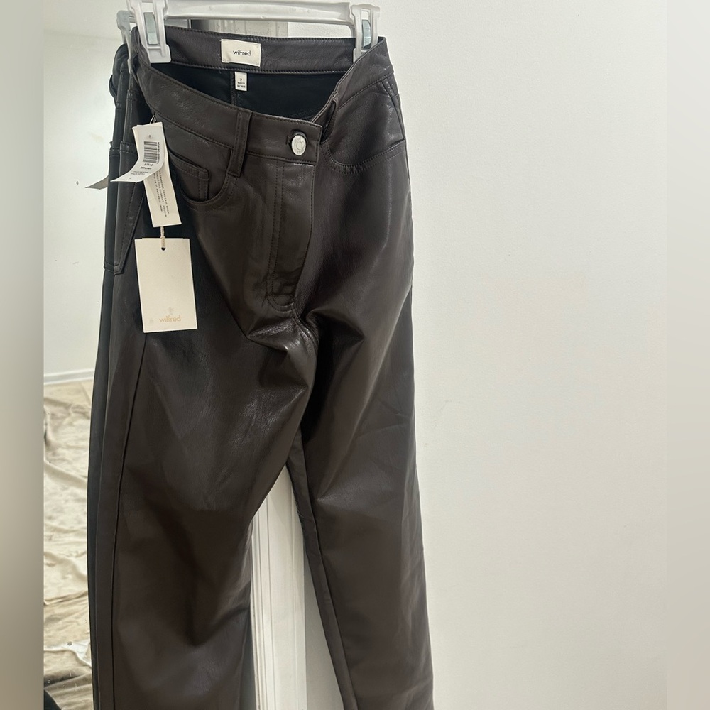 Aritzia  Dark Brown Leather pants